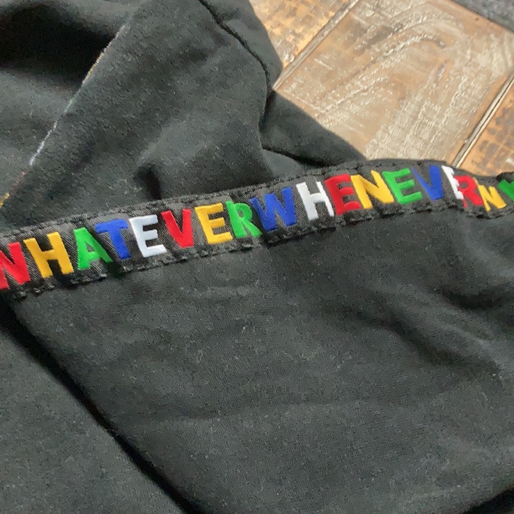 Zara Kids “whatever” hoodie in black. Front pocket - Picture 2 of 4